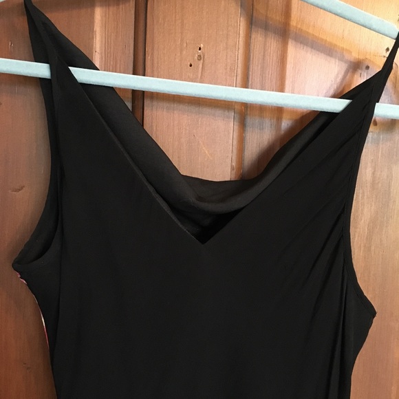 Vintage black, floral, midi dress - M - L - Picture 4 of 4